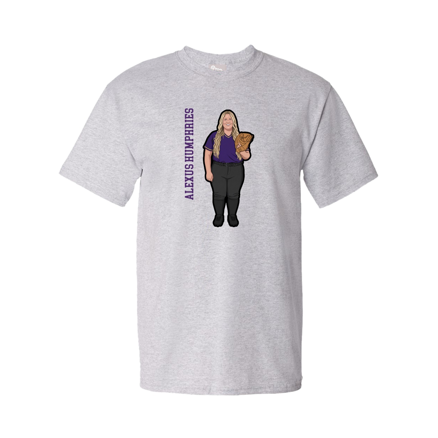 Tee — Name Vertical in Grey