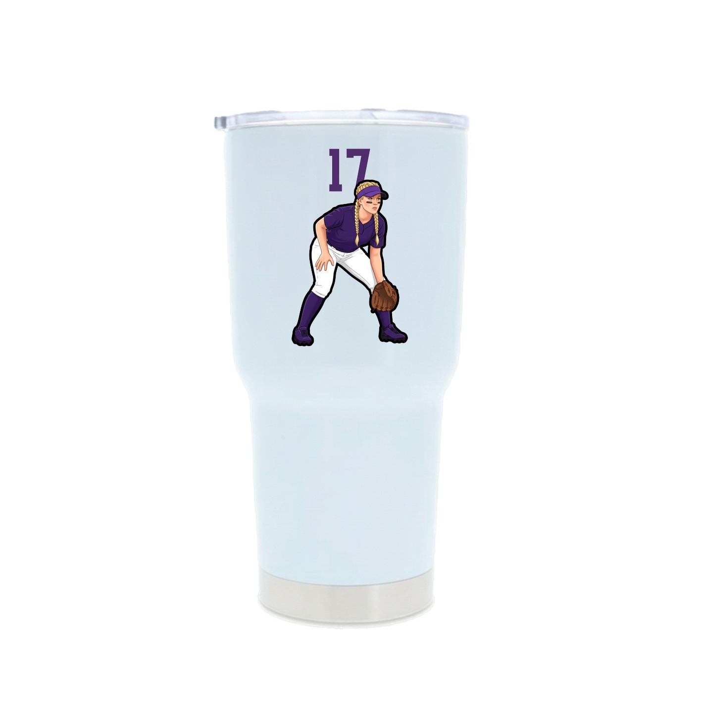 30oz Stainless Steel Tumbler — Number Top in White