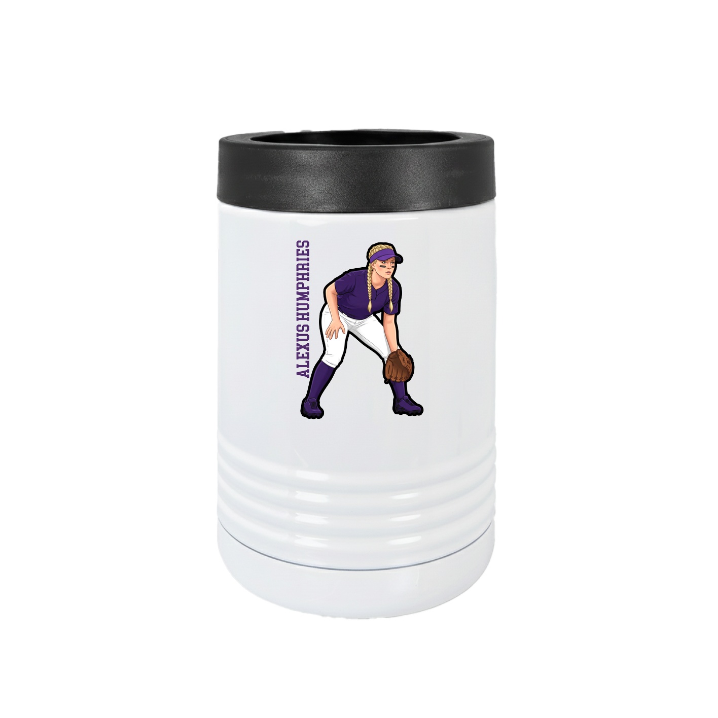 Beverage Holder — Name Vertical in White