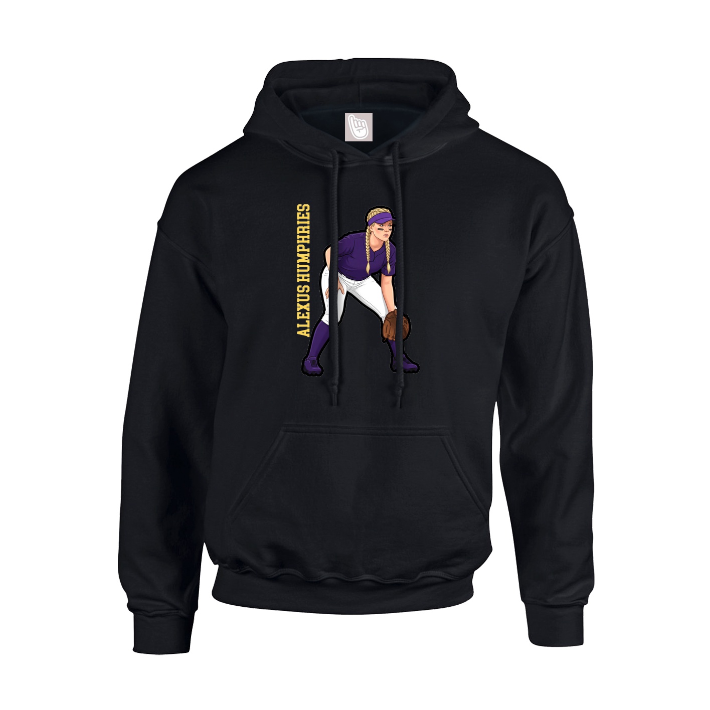 Hoodie — Name Vertical in Black