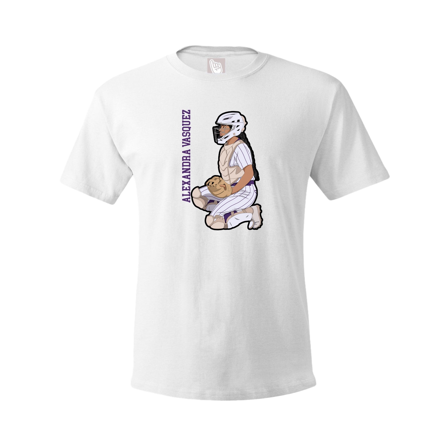 Tee — Name Vertical in White