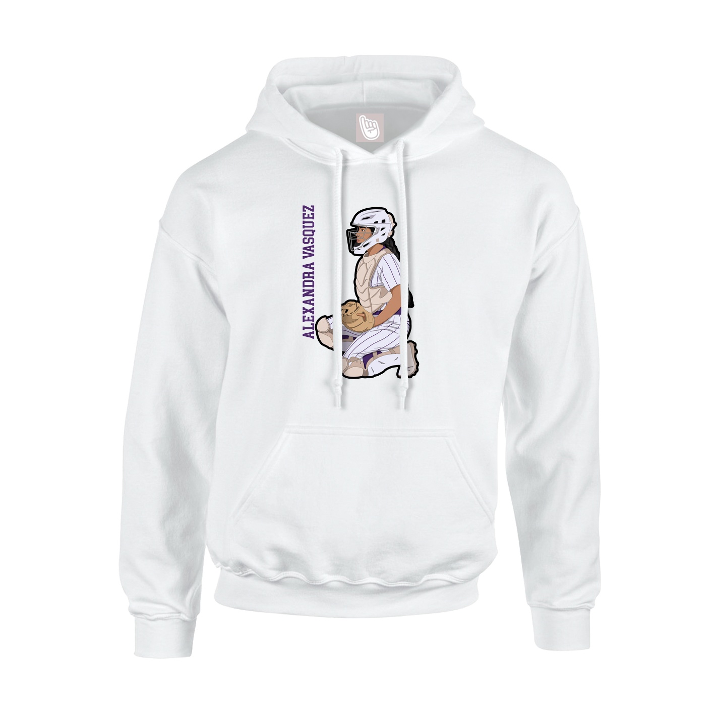 Hoodie — Name Vertical in White