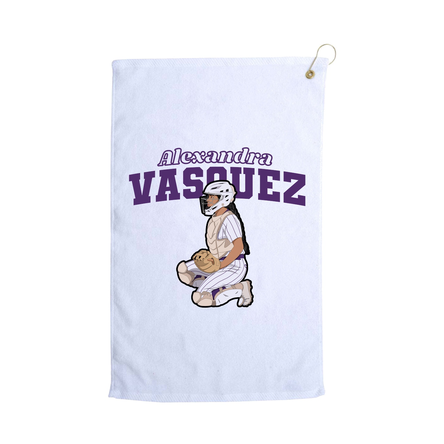 Golf Towel — Name Arch in White