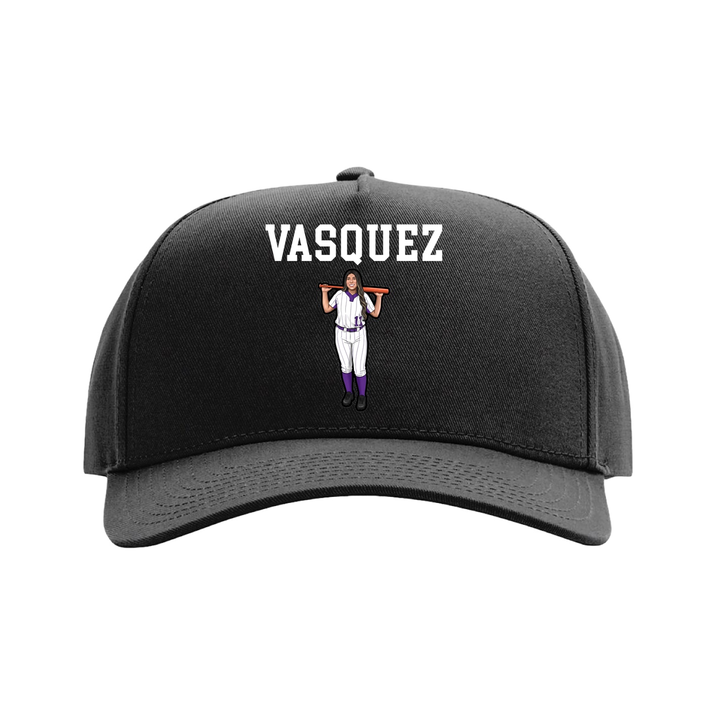 Full Fabric Five-Panel Champ Cap — Shirsey in Black