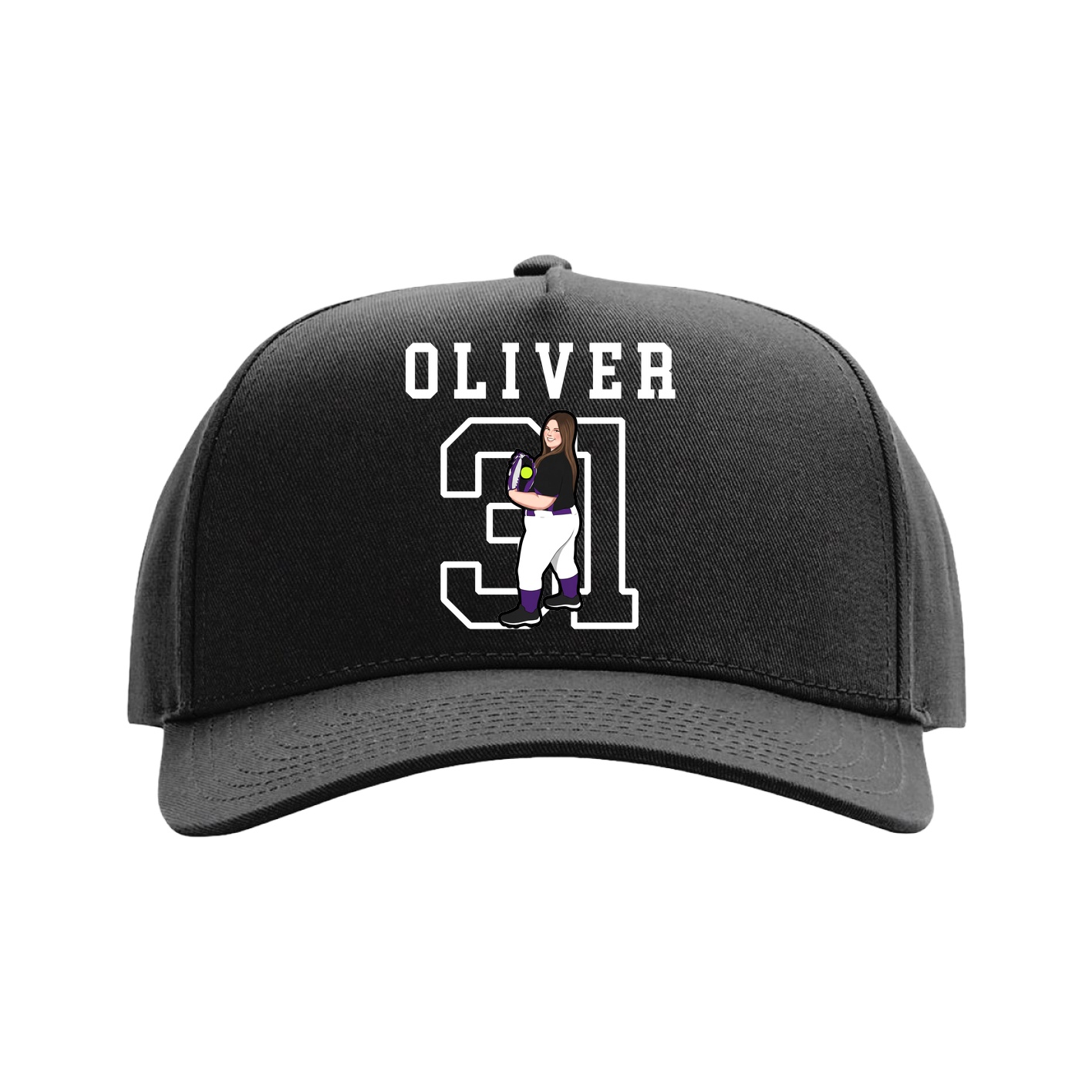 Full Fabric Five-Panel Champ Cap — Shirsey in Black