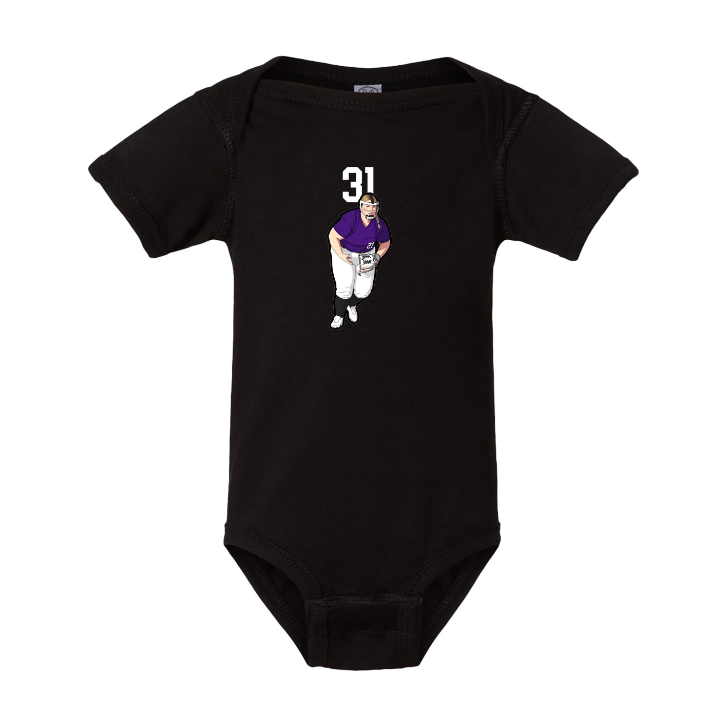 Baby Onesie — Number Top in Black