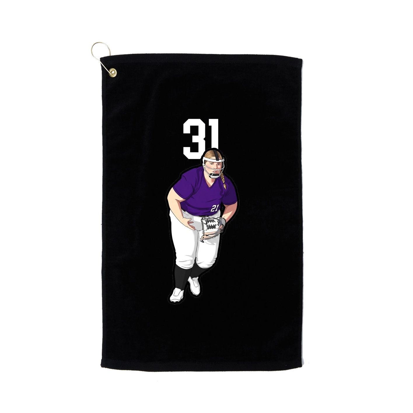 Golf Towel — Number Top in Black