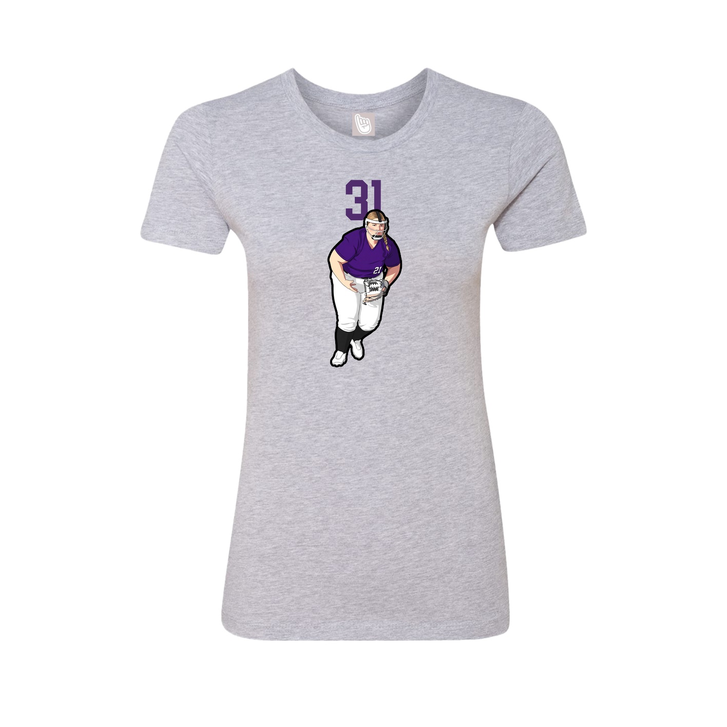 Fitted Women's Tee — Number Top in Grey