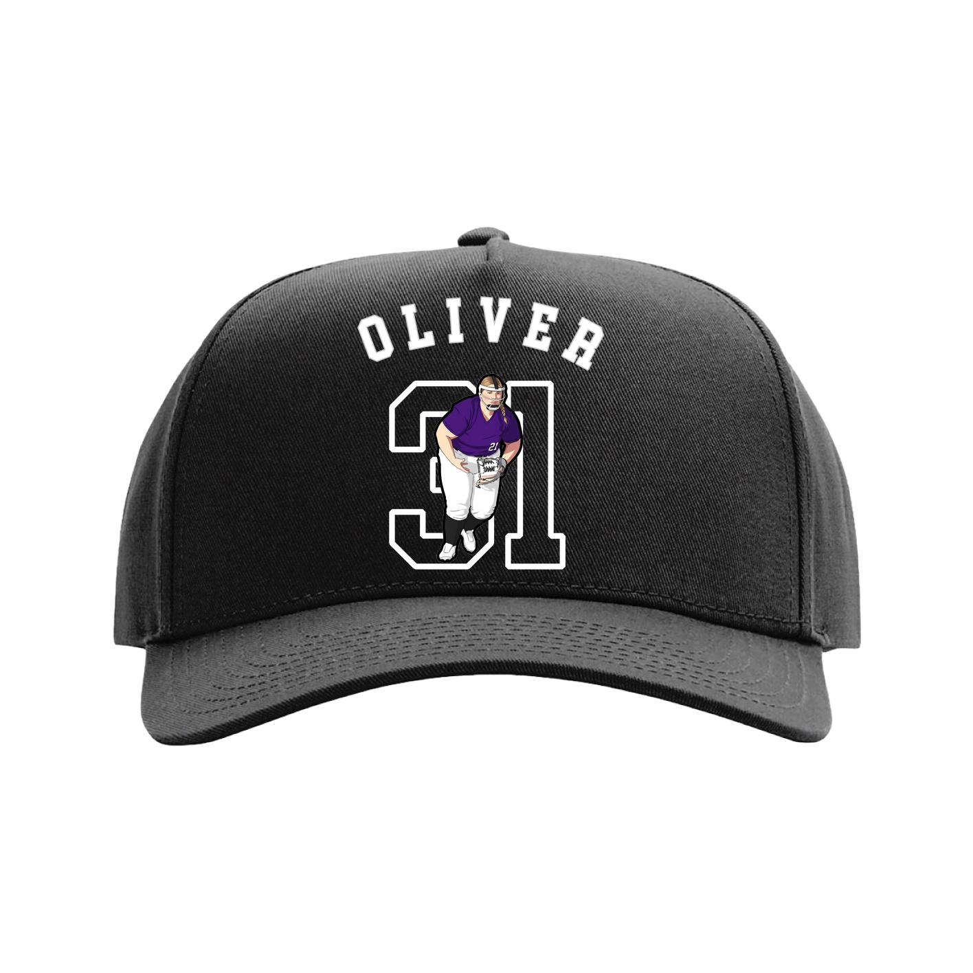Full Fabric Five-Panel Champ Cap — Shirsey Arch in Black