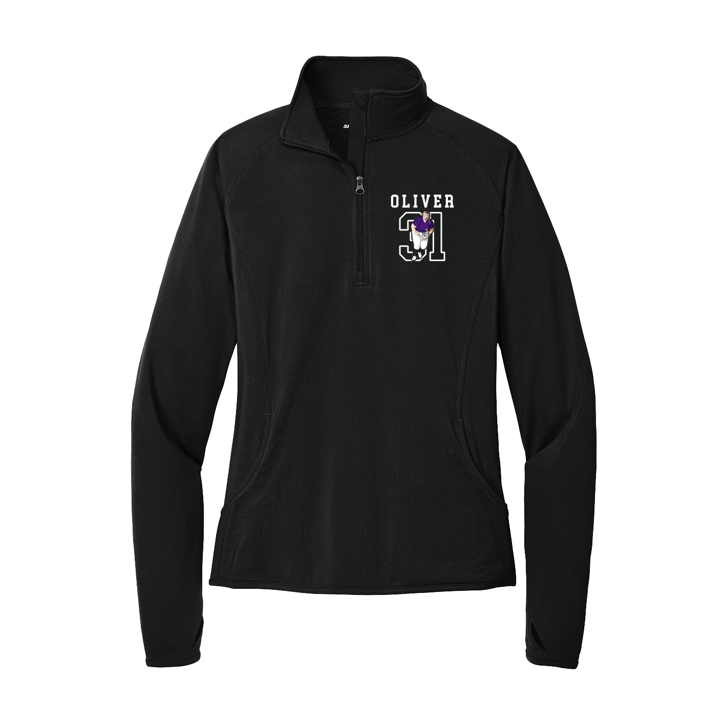 Women's Q-Zip Pullover — Shirsey in Black