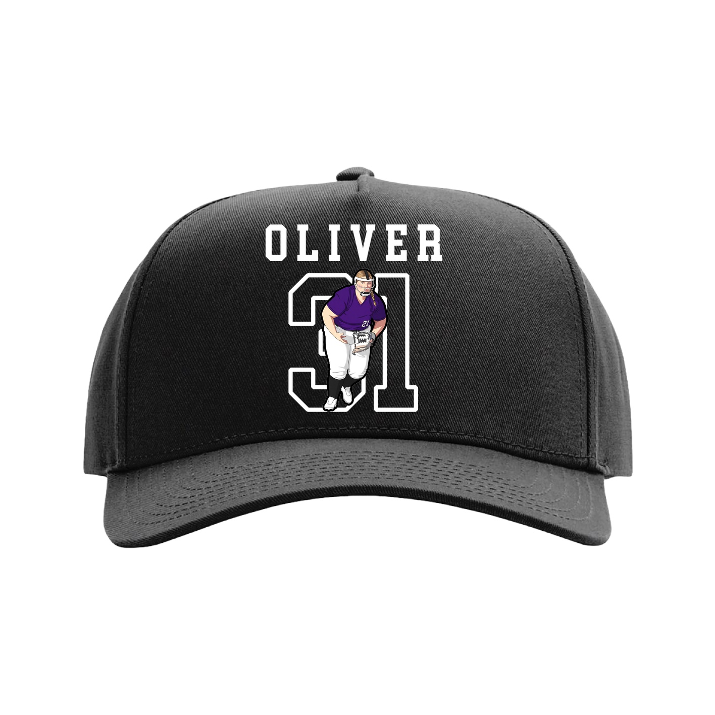 Full Fabric Five-Panel Champ Cap — Shirsey in Black