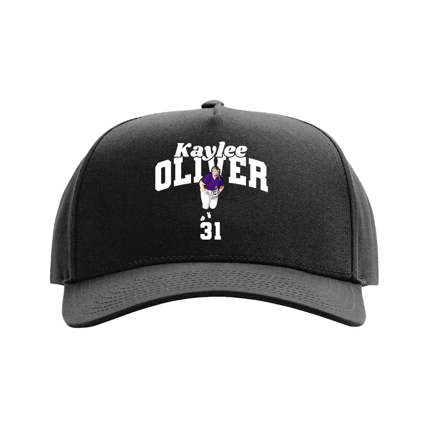 Full Fabric Five-Panel Champ Cap — Signature Arch in Black