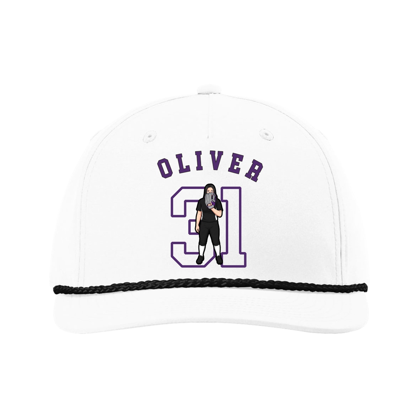 Five-Panel Classic Rope Cap — Shirsey Arch in White