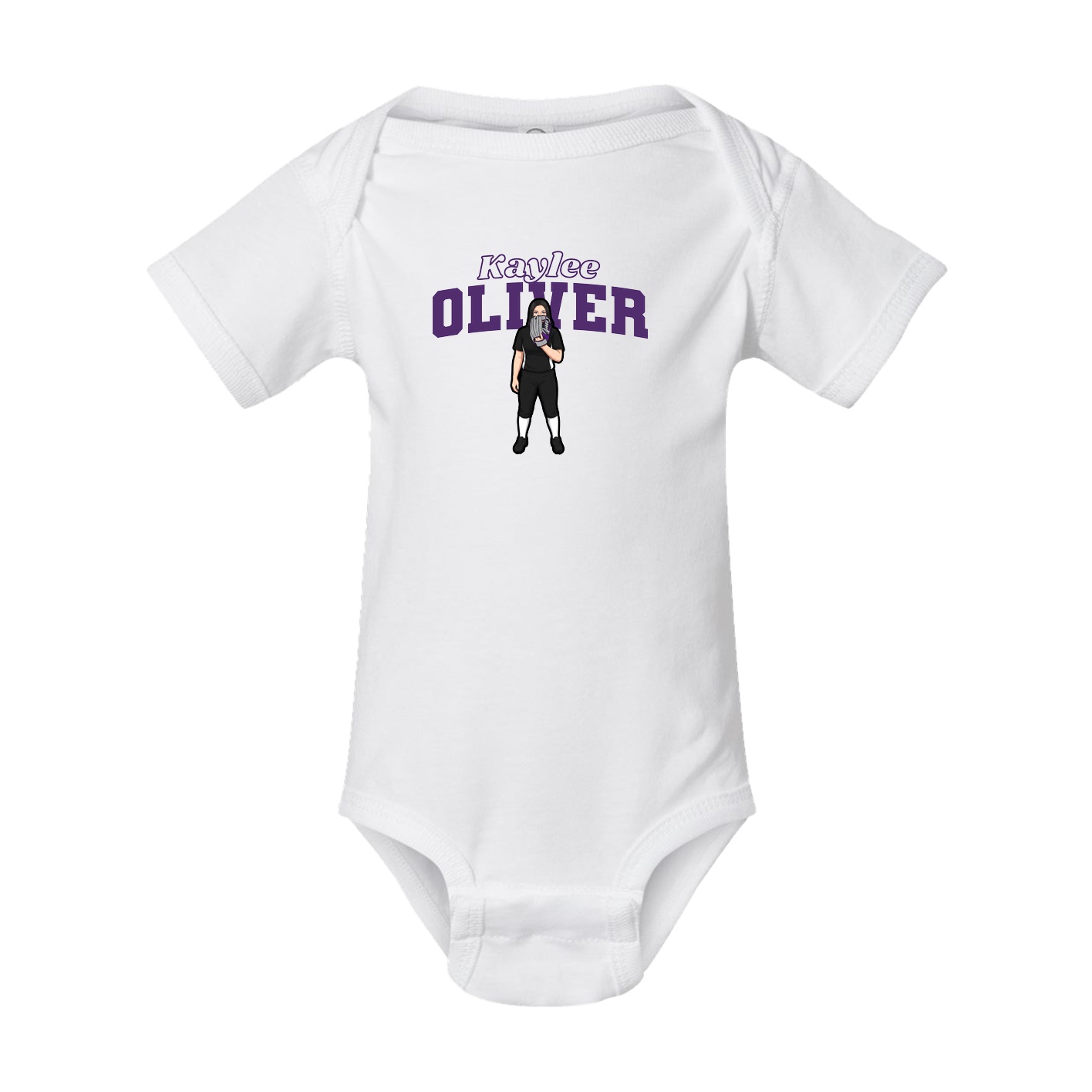 Baby Onesie — Name Arch in White