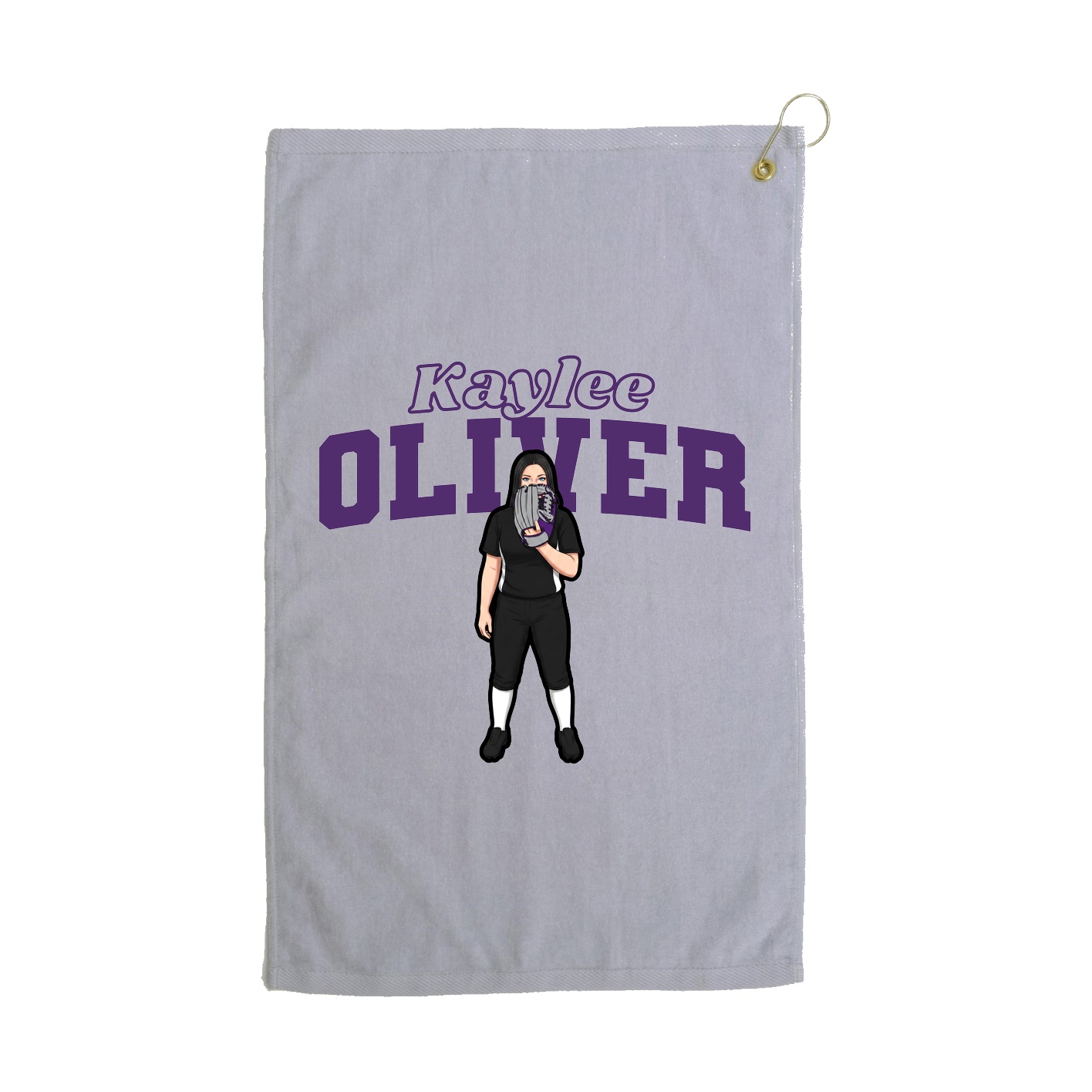 Golf Towel — Name Arch in Grey