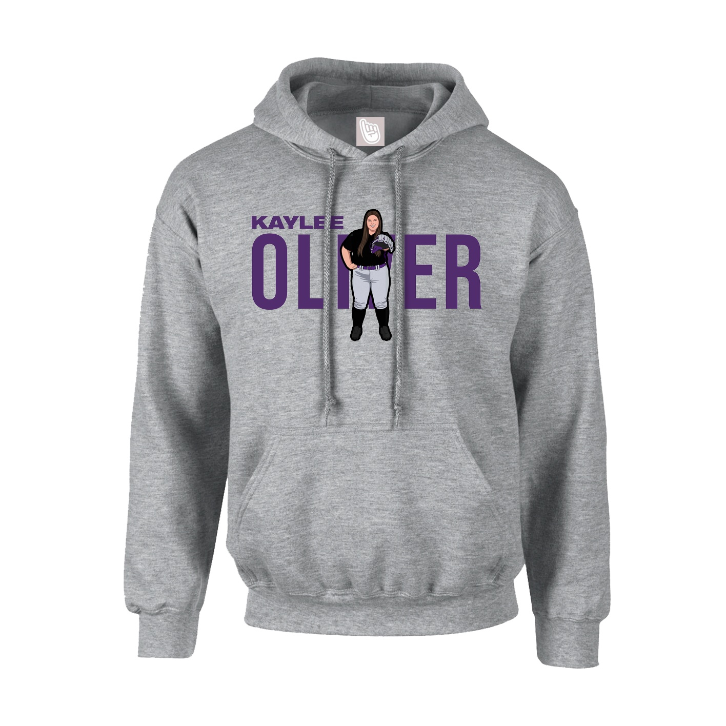 Youth Hoodie — Player Name in Grey