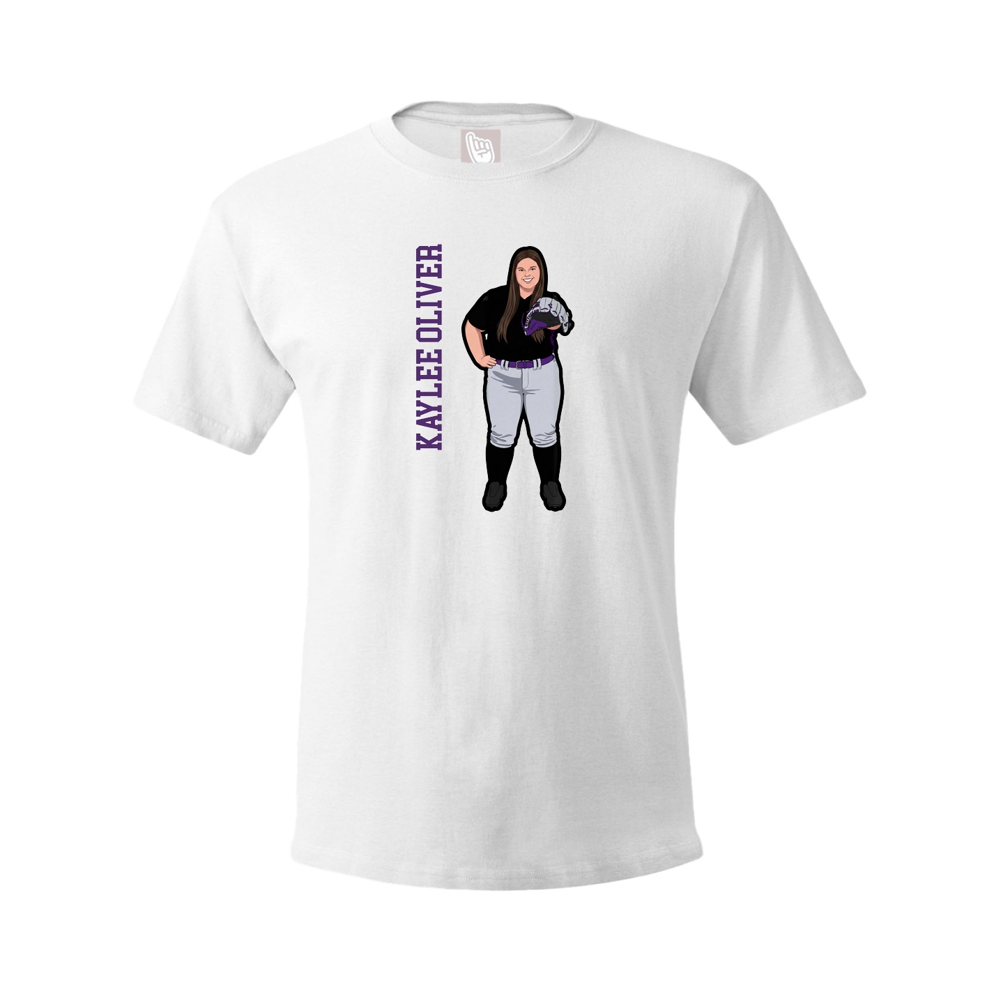 Youth Tee — Name Vertical in White