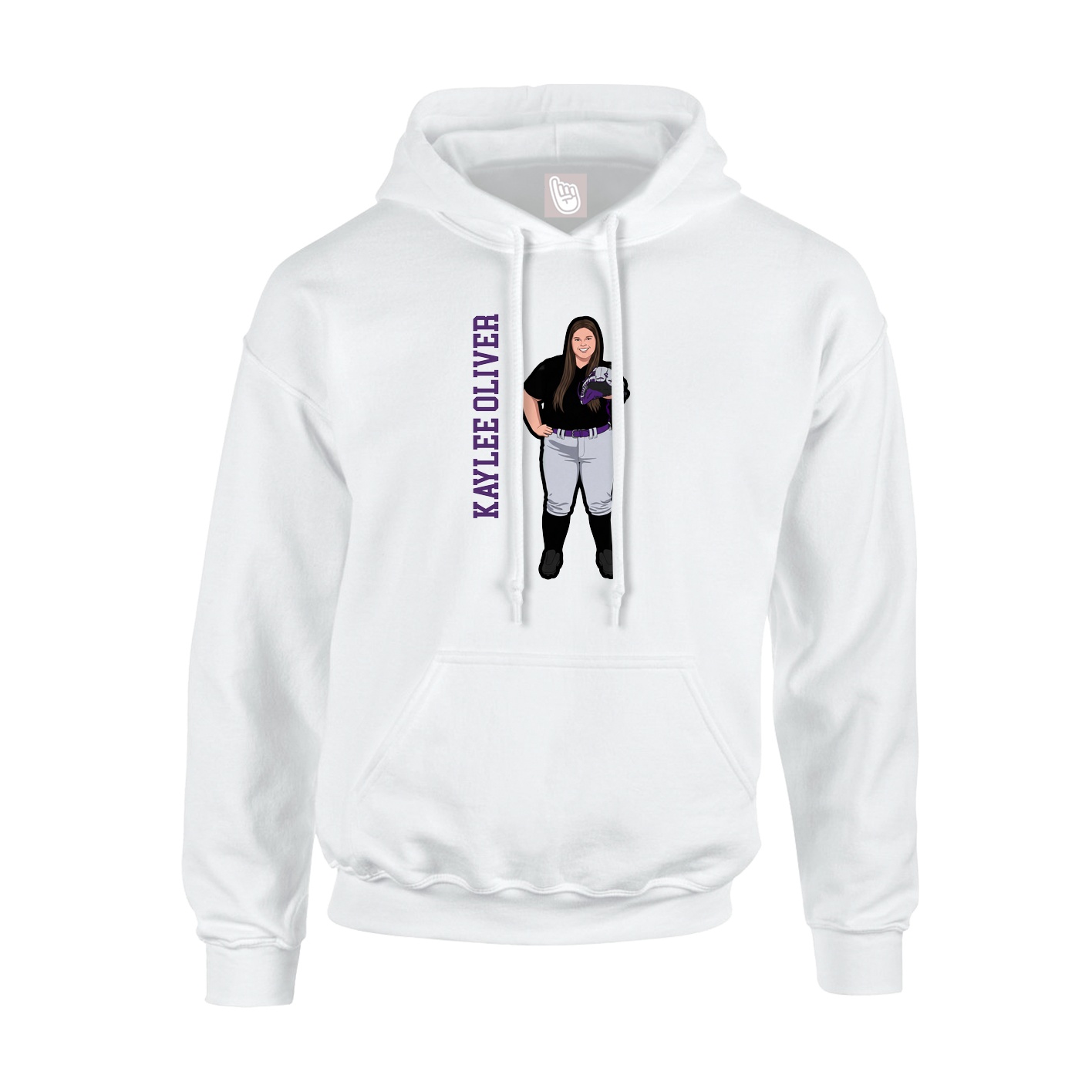 Hoodie — Name Vertical in White