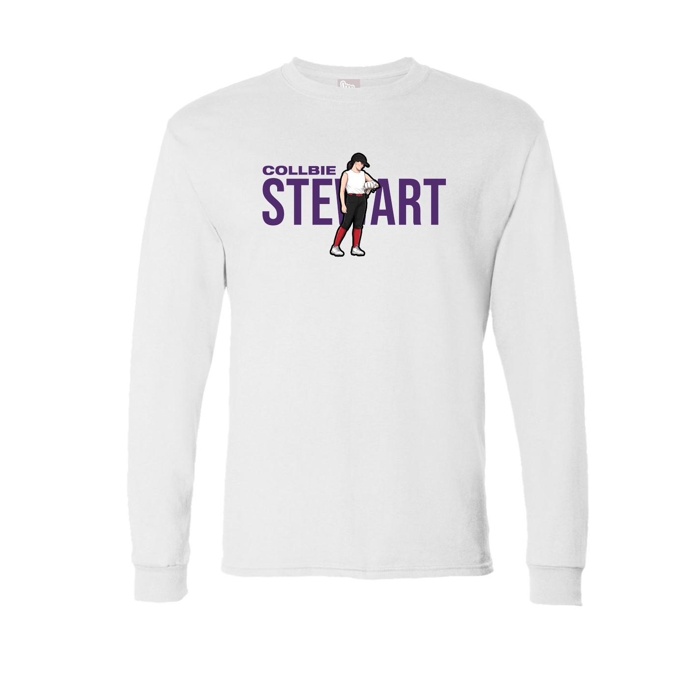 Long Sleeve Tee — Player Name in White