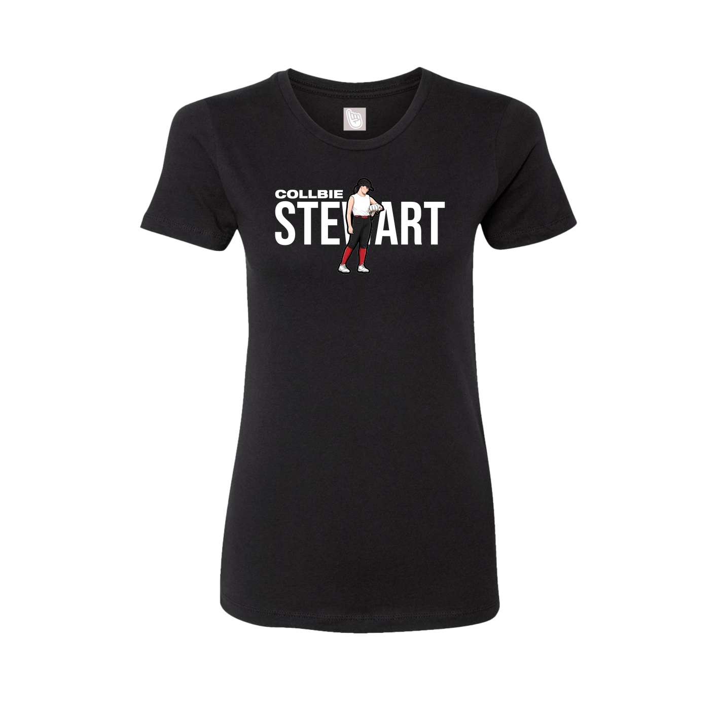 Fitted Women's Tee — Player Name in Black