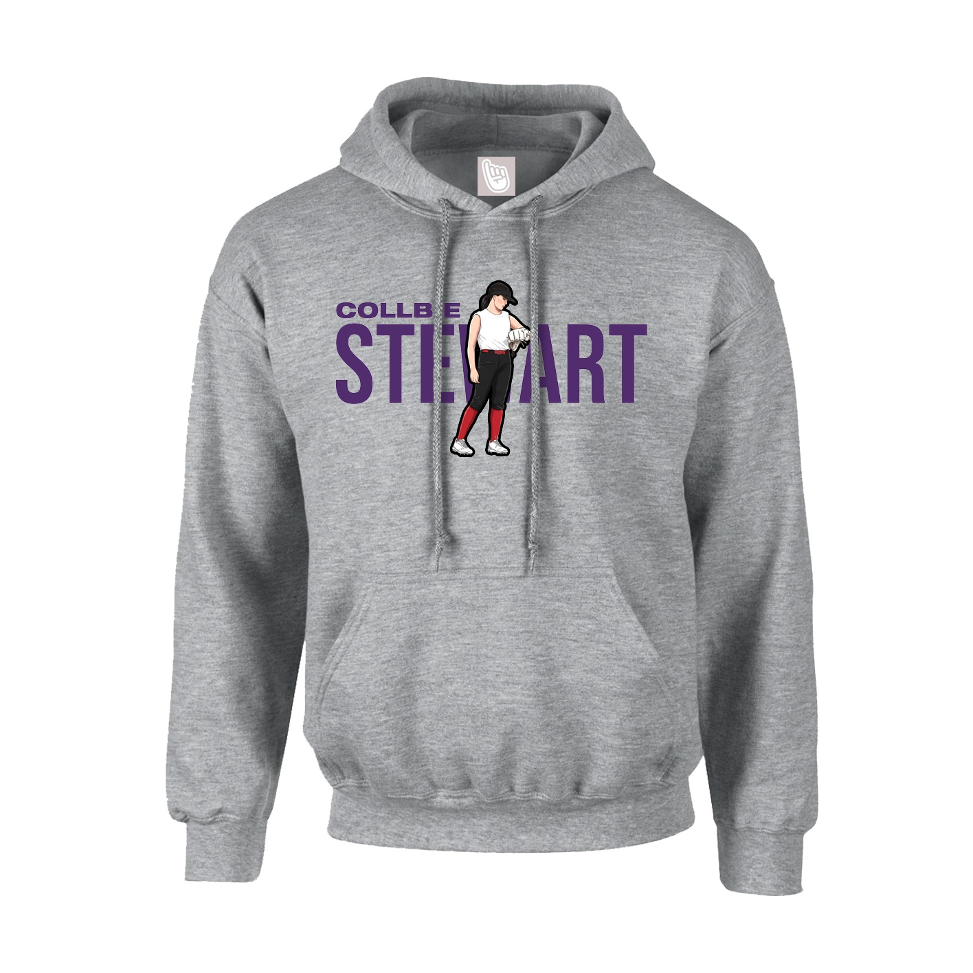 Youth Hoodie — Player Name in Grey