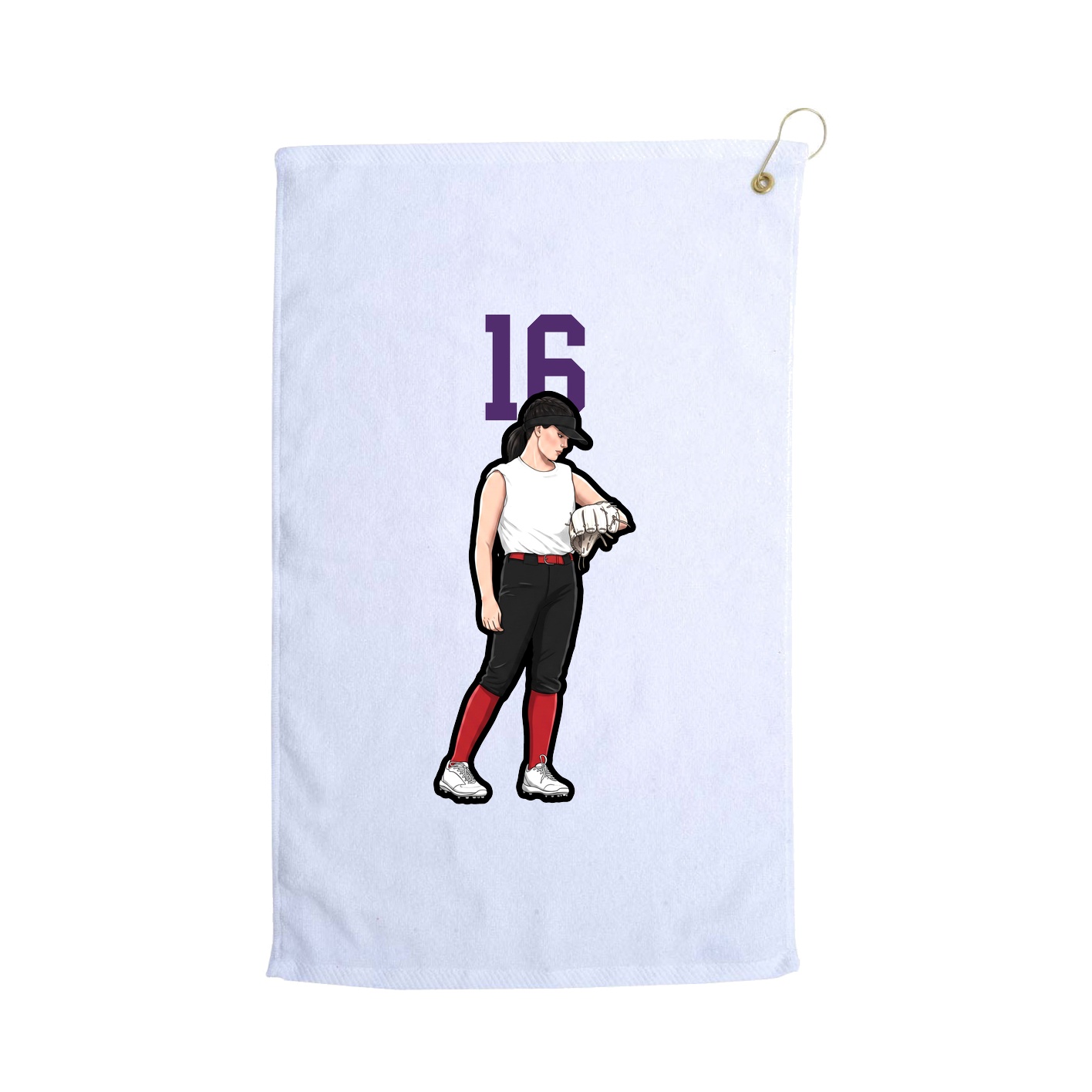 Golf Towel — Number Top in White