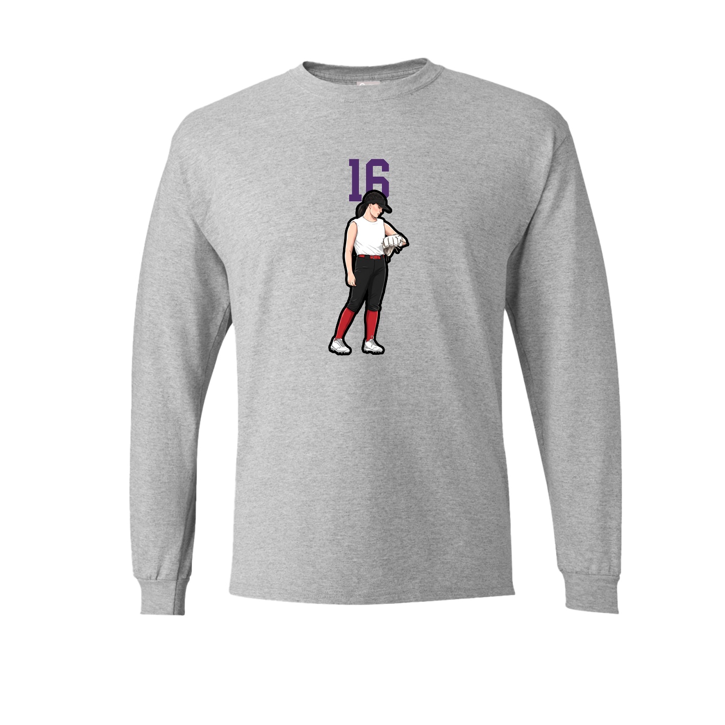 Long Sleeve Tee — Number Top in Grey