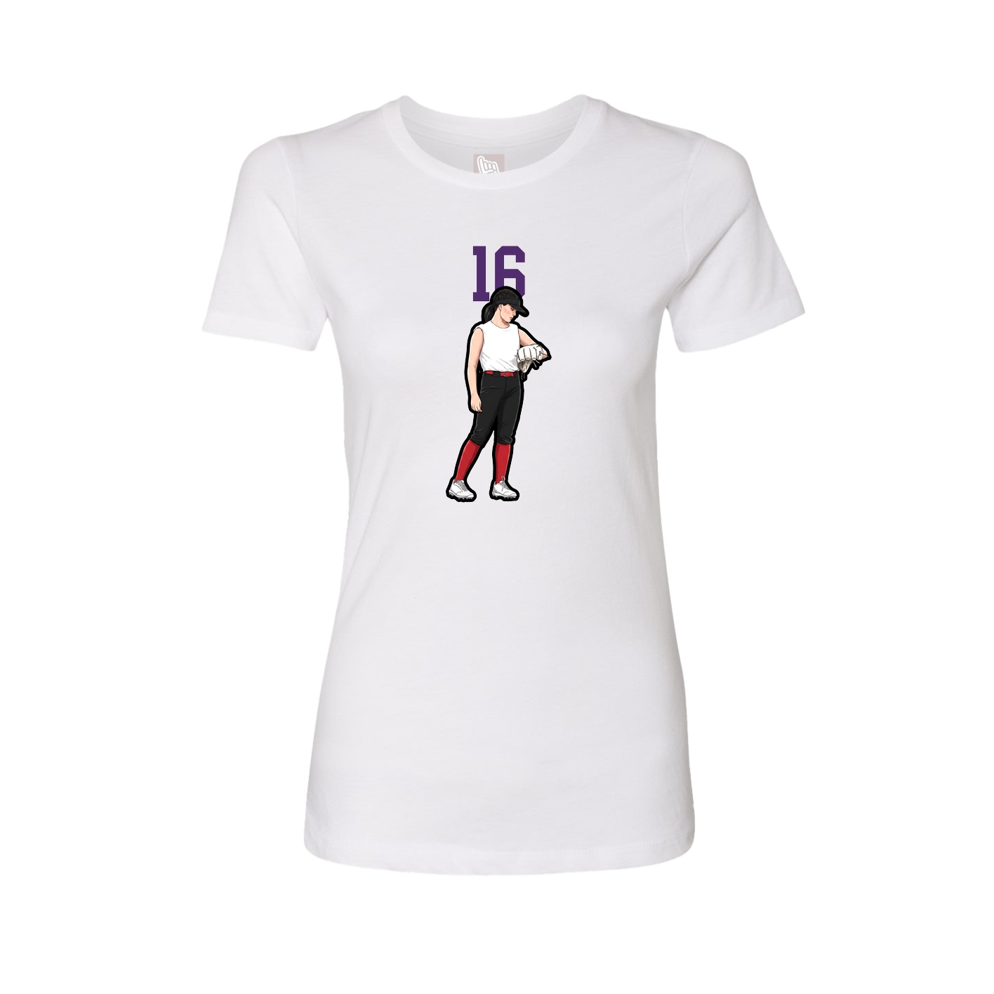 Fitted Women's Tee — Number Top in White