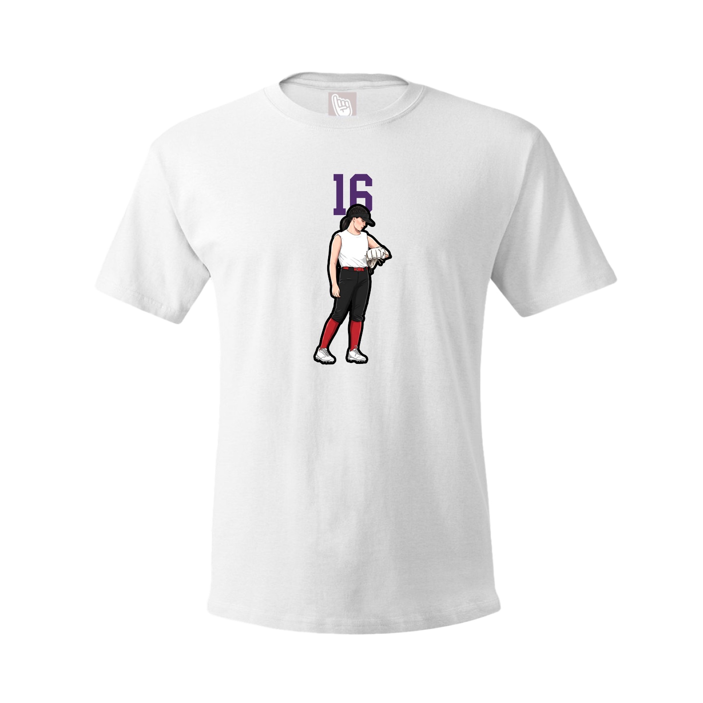 Youth Tee — Number Top in White