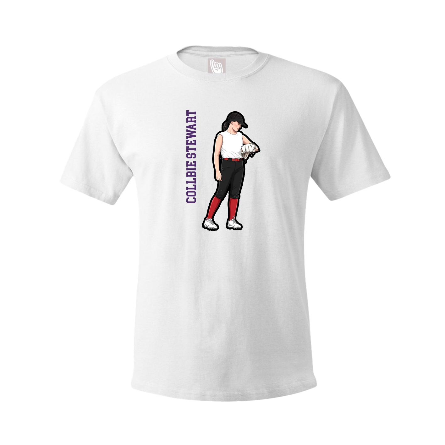 Tee — Name Vertical in White