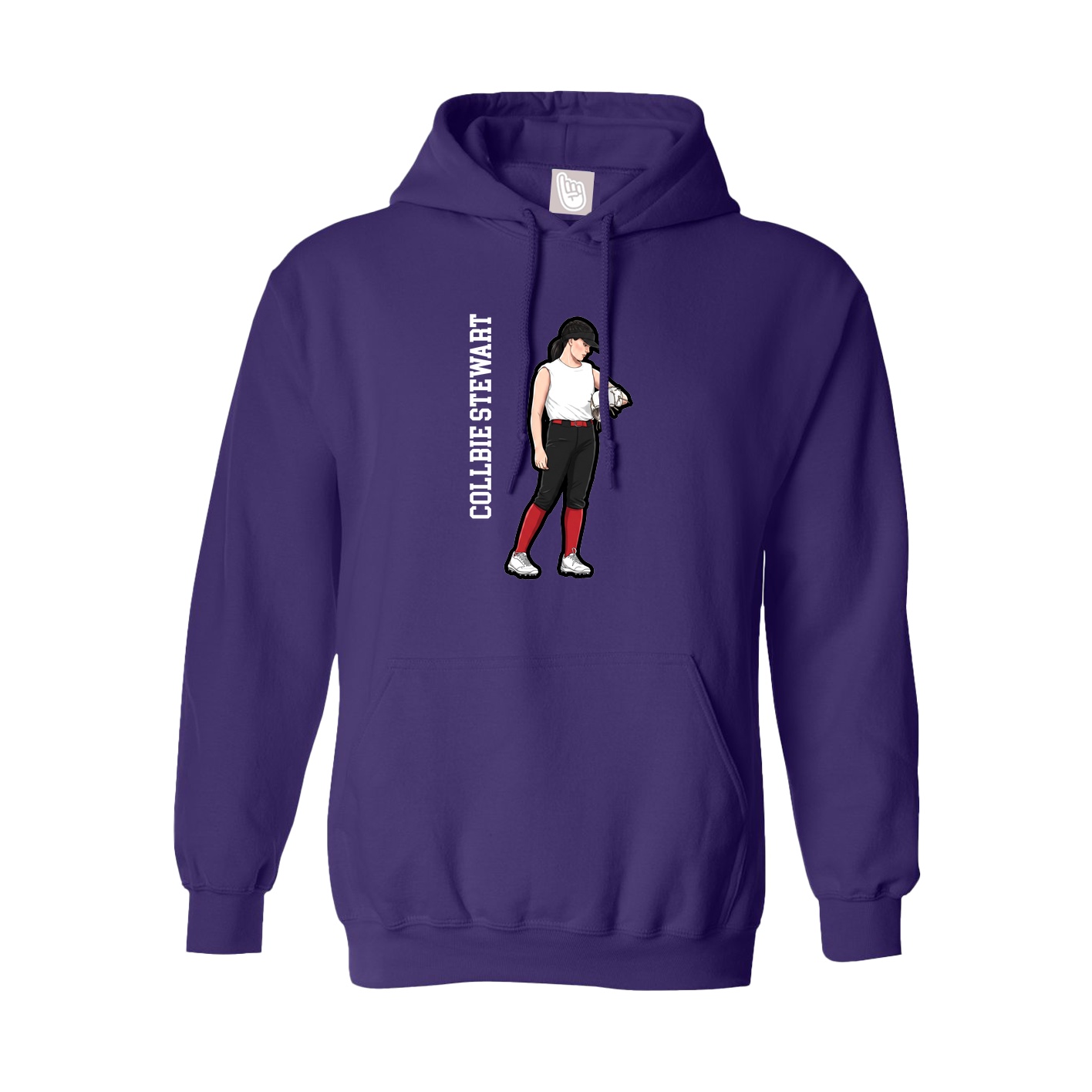 Hoodie — Name Vertical in Purple