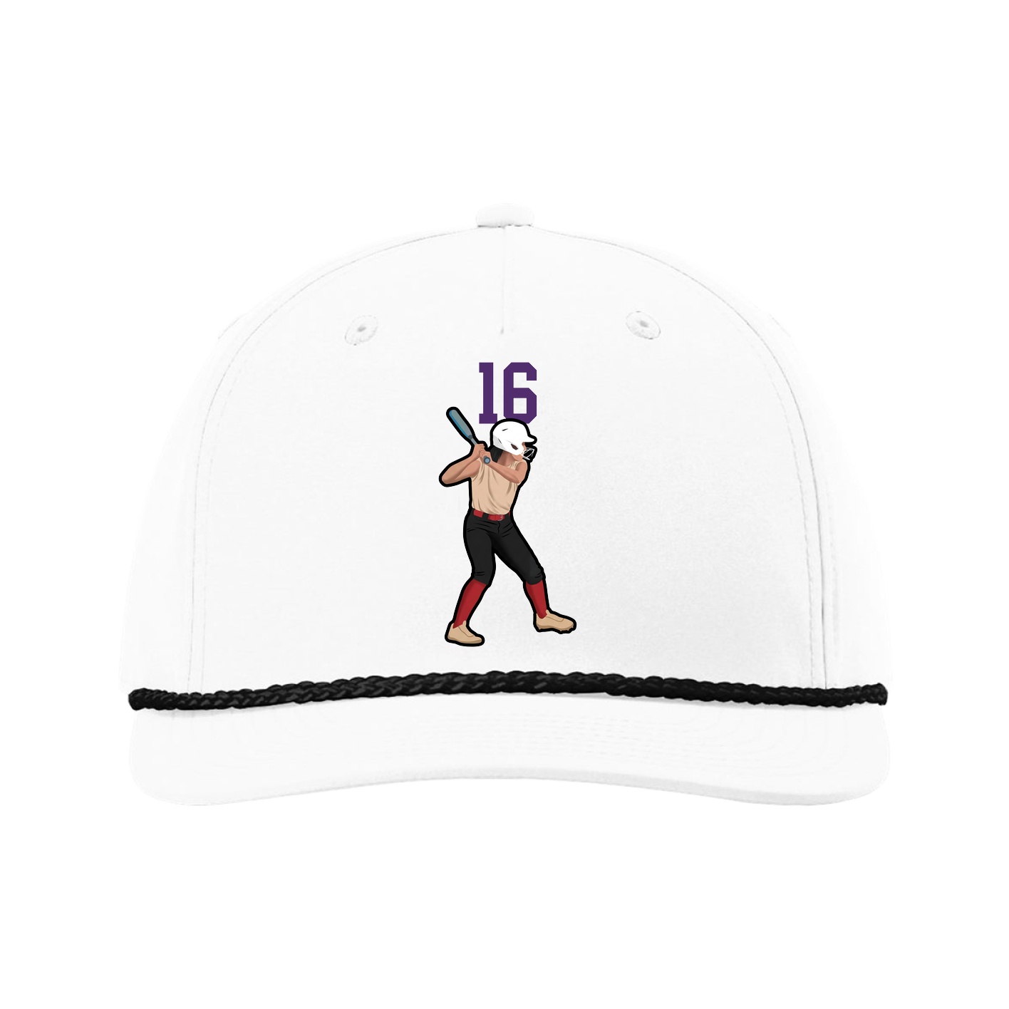 Five-Panel Classic Rope Cap — Number Top in White