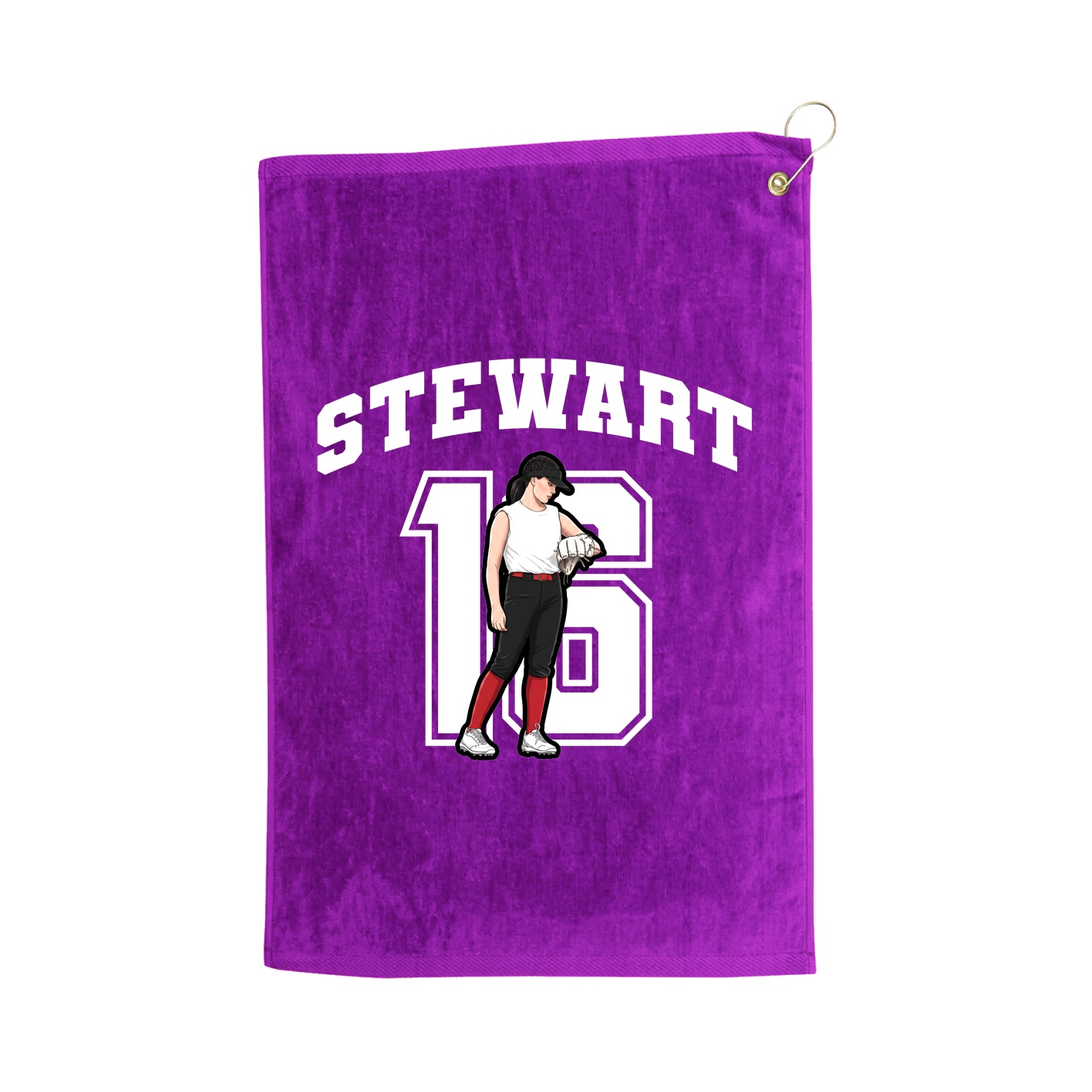 Golf Towel — Number in Purple