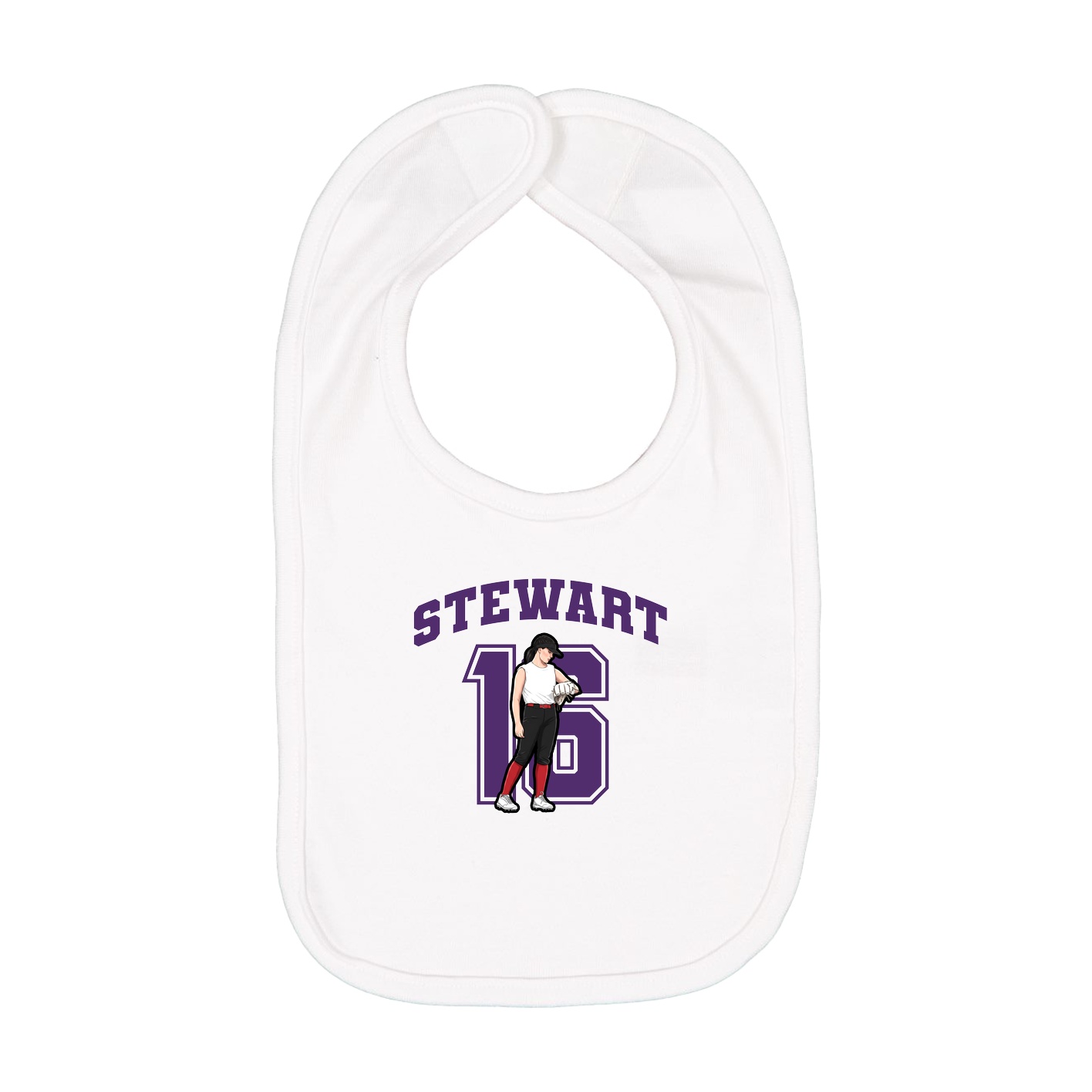 Infant Bib — Number in White