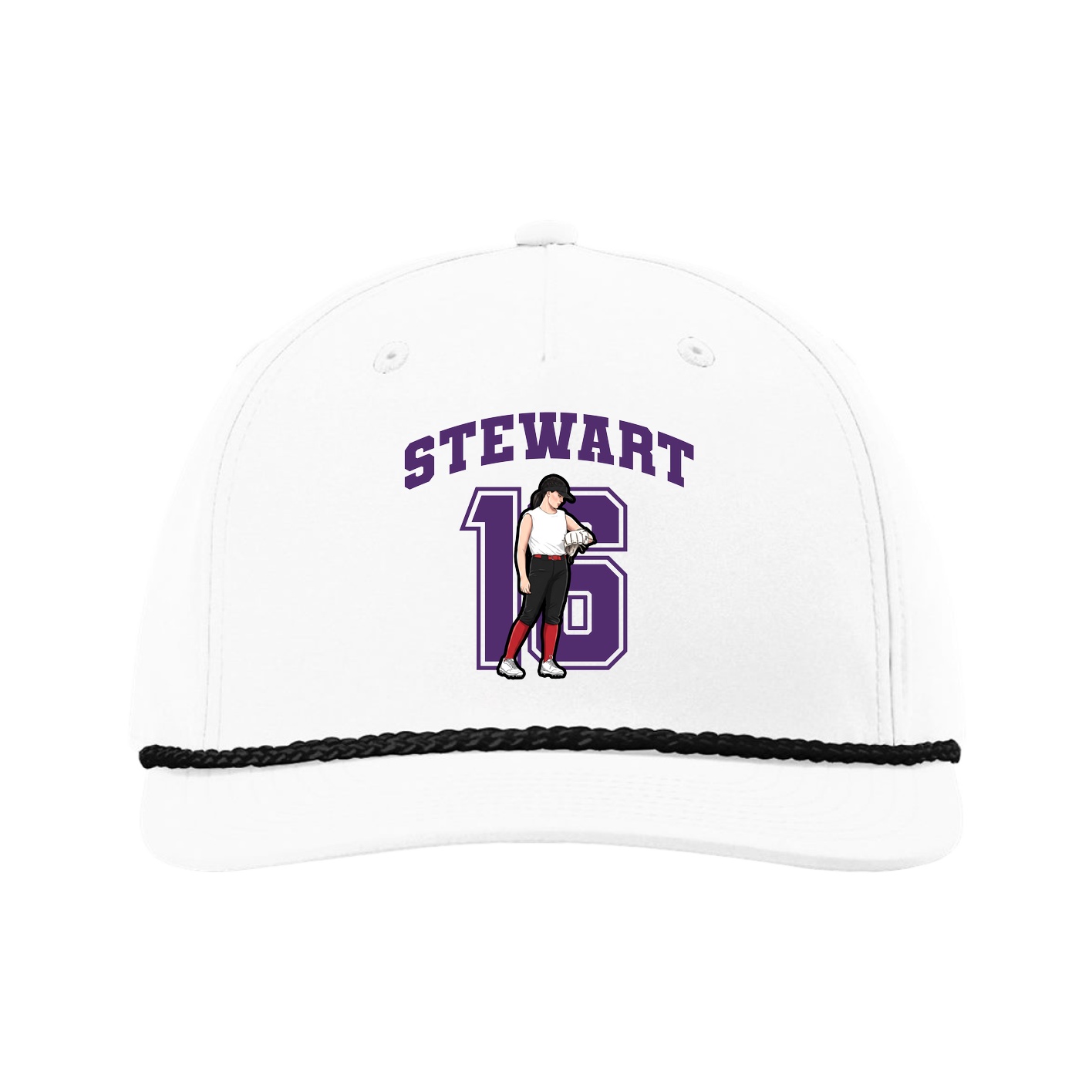 Five-Panel Classic Rope Cap — Number in White