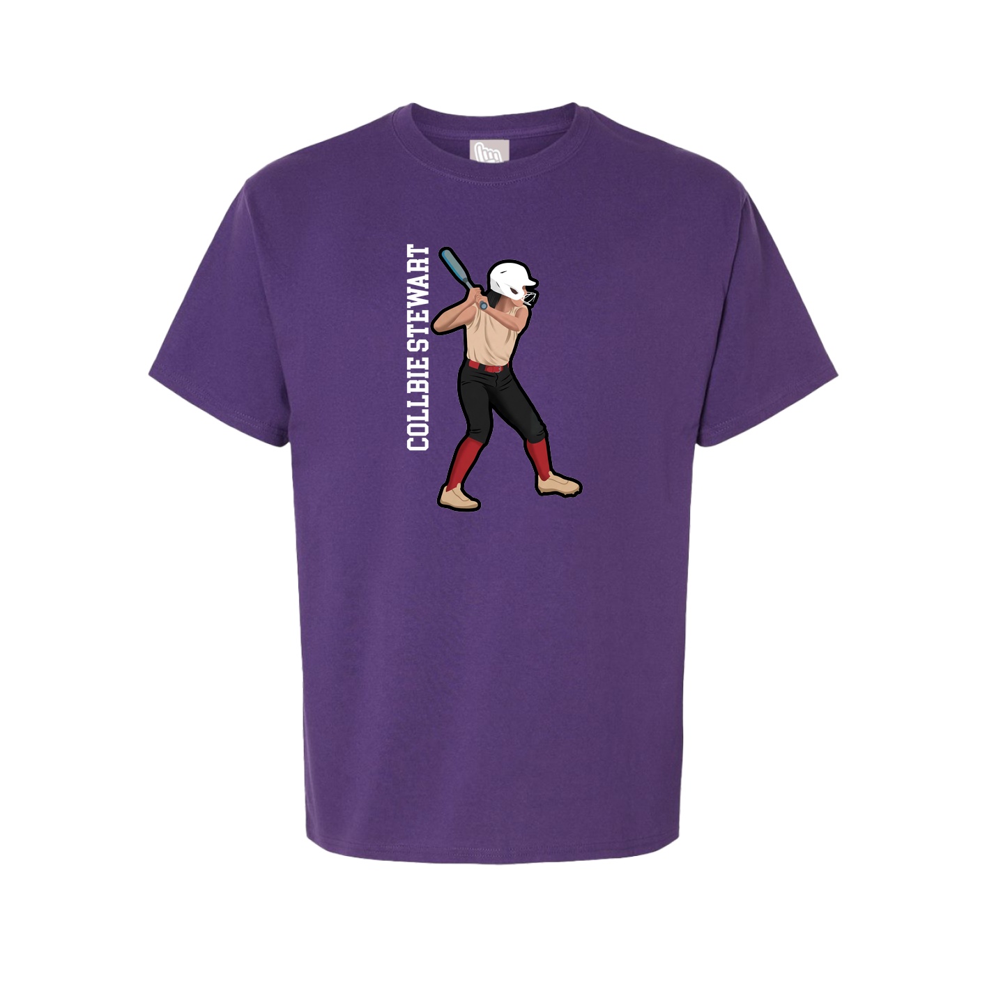 Youth Tee — Name Vertical in Purple