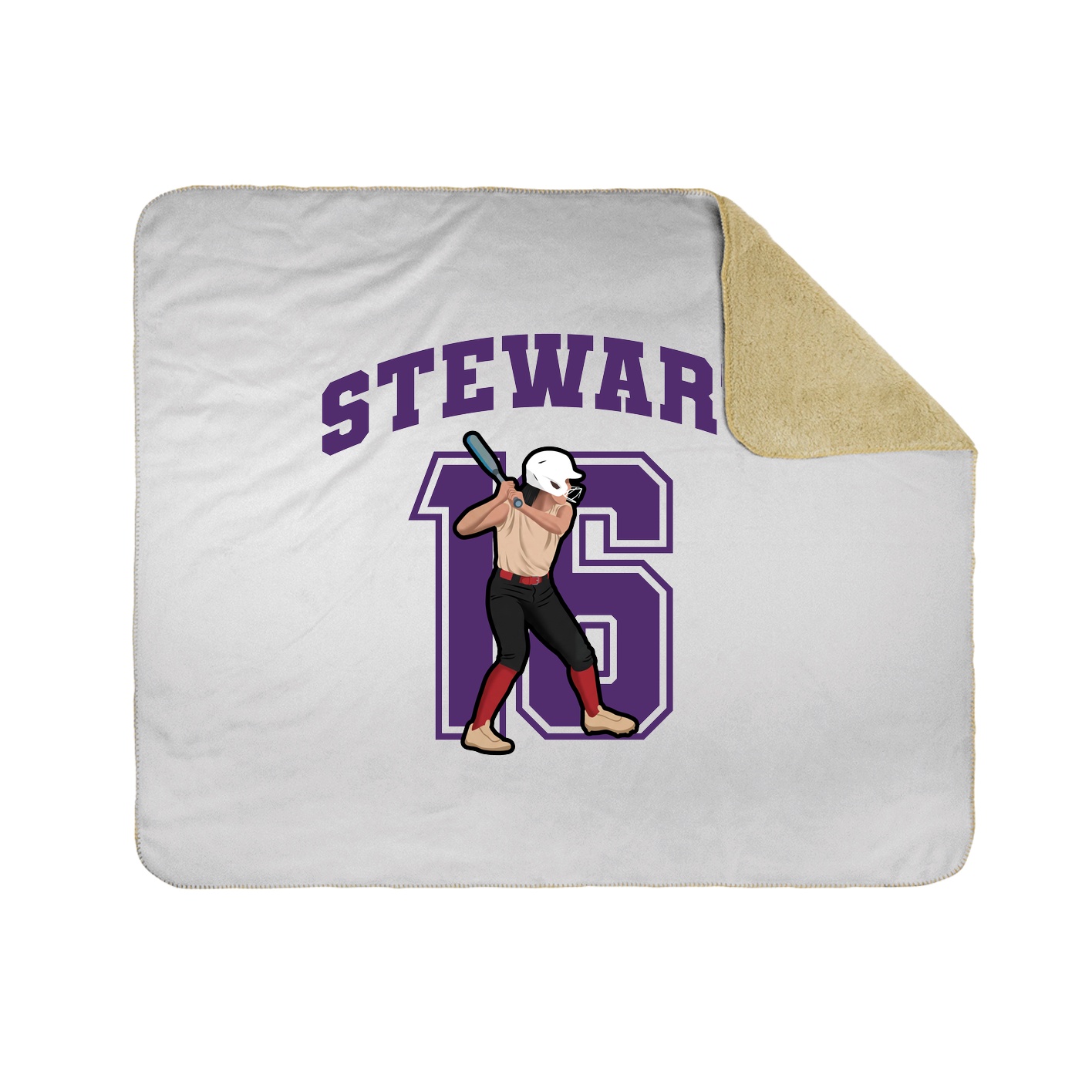 Throw Blanket — Number in White