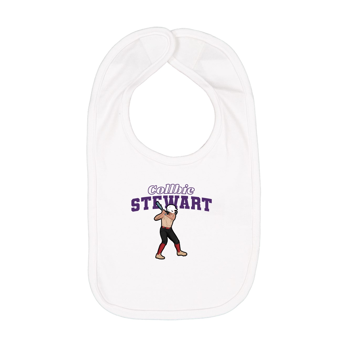 Infant Bib — Name Arch in White