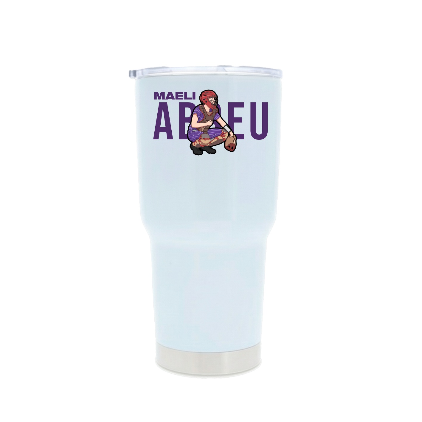 30oz Stainless Steel Tumbler — Player Name in White