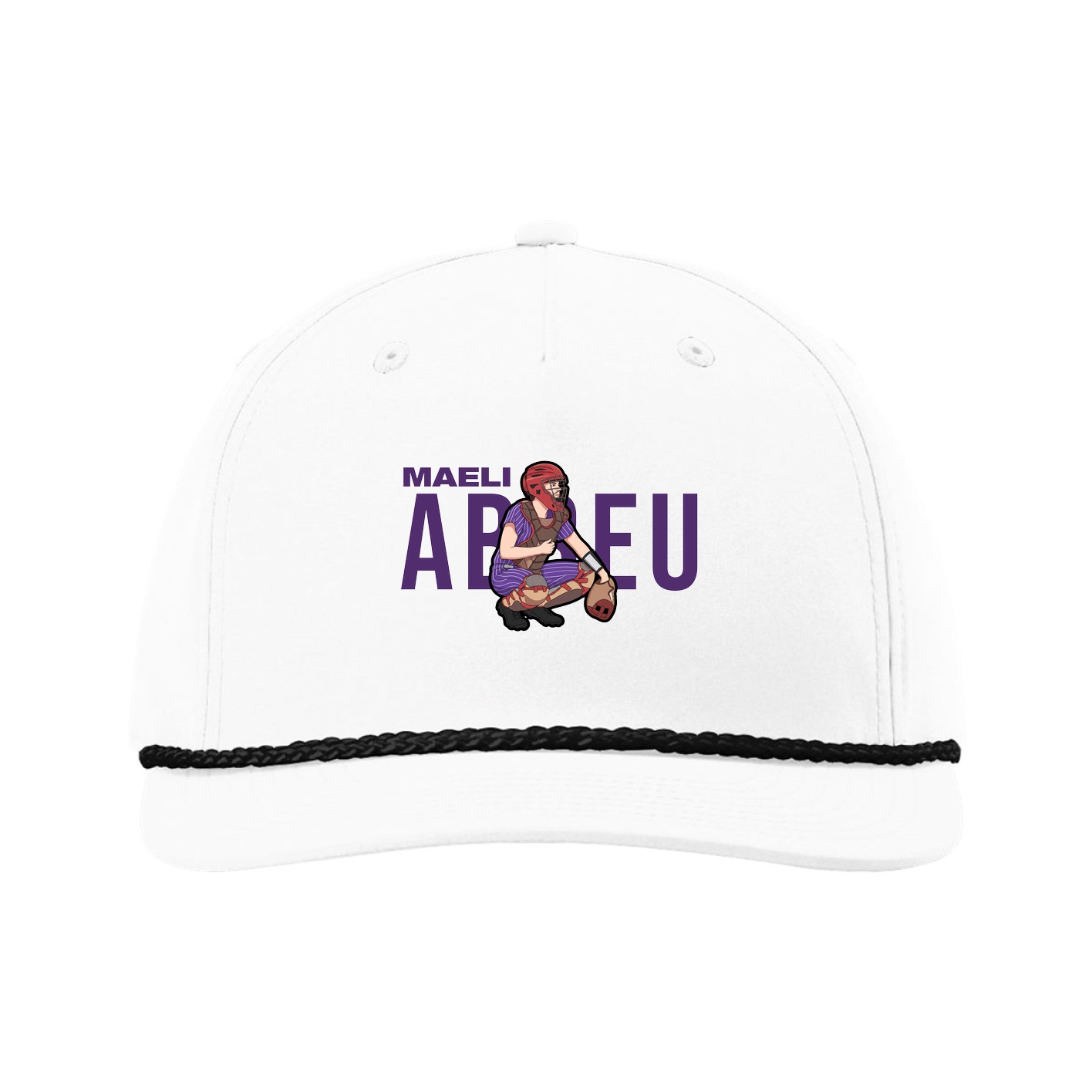 Five-Panel Classic Rope Cap — Player Name in White