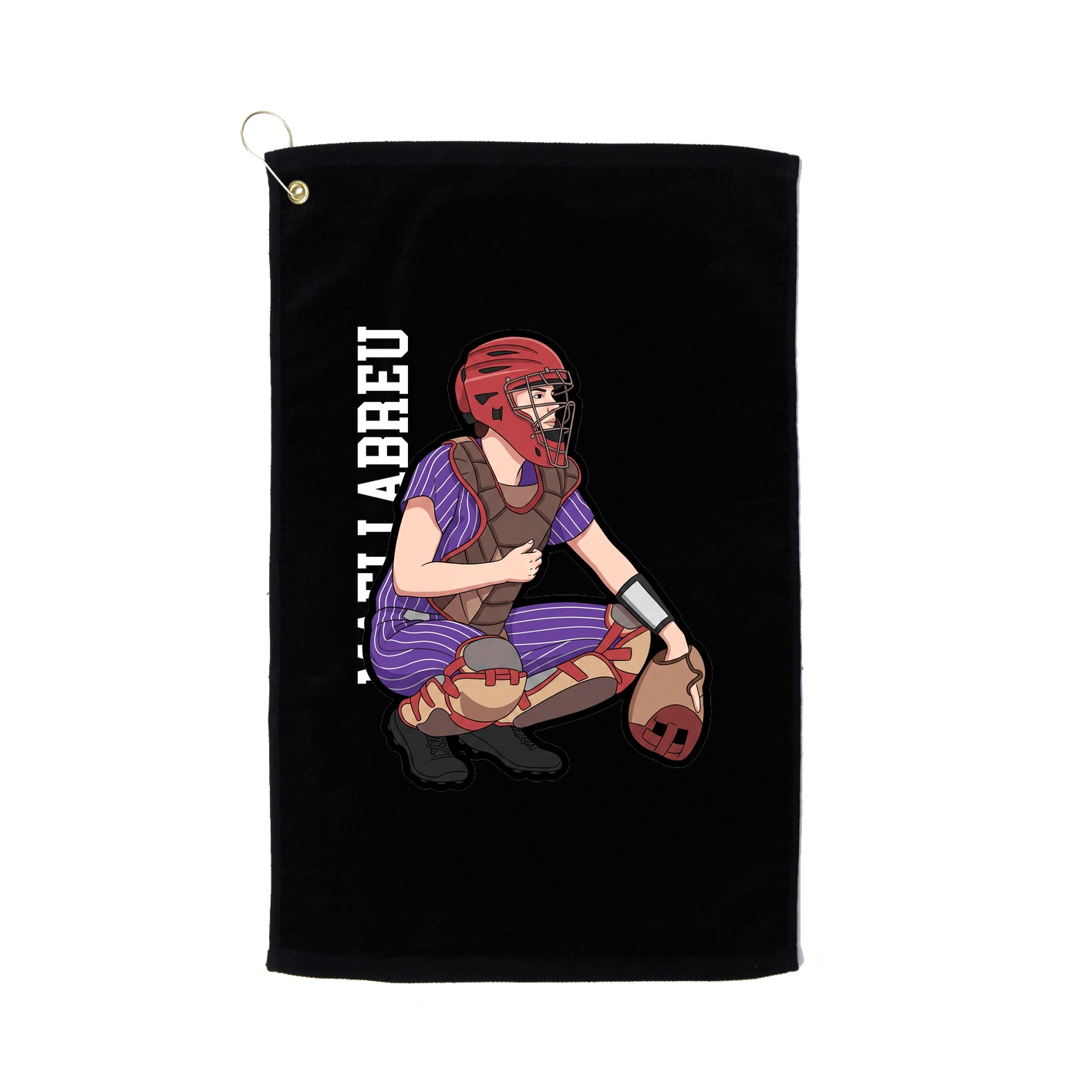 Golf Towel — Name Vertical in Black