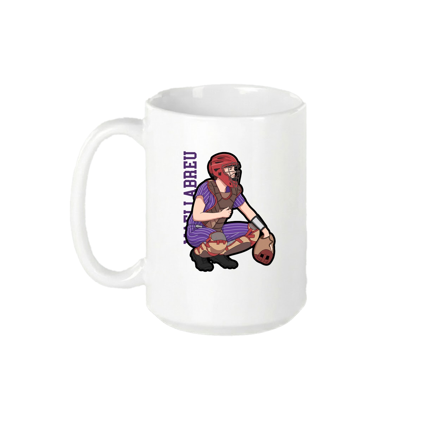 15oz Coffee Mug — Name Vertical in White