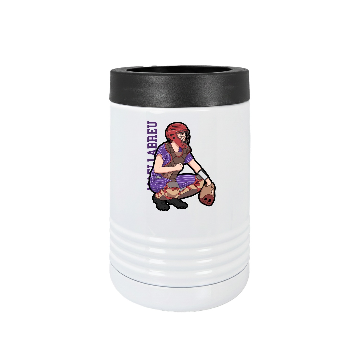 Beverage Holder — Name Vertical in White