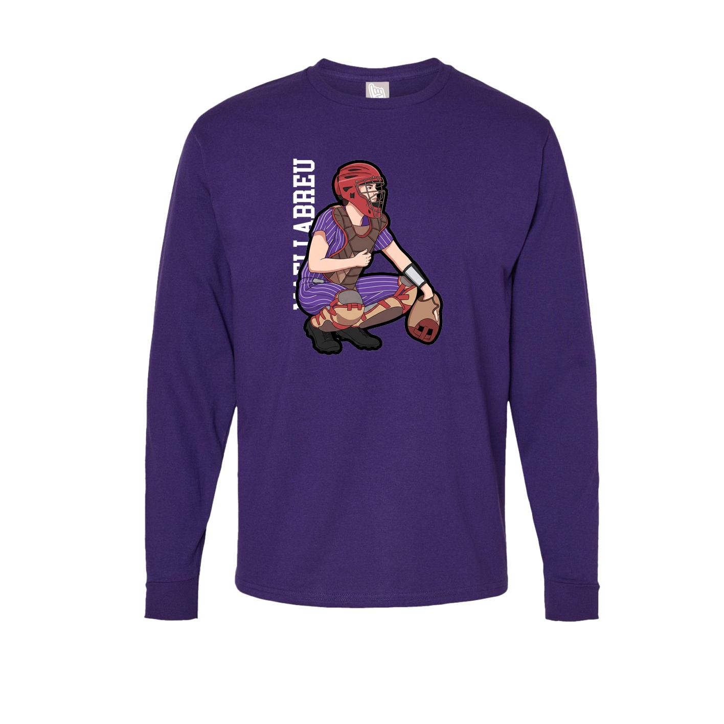 Long Sleeve Tee — Name Vertical in Purple