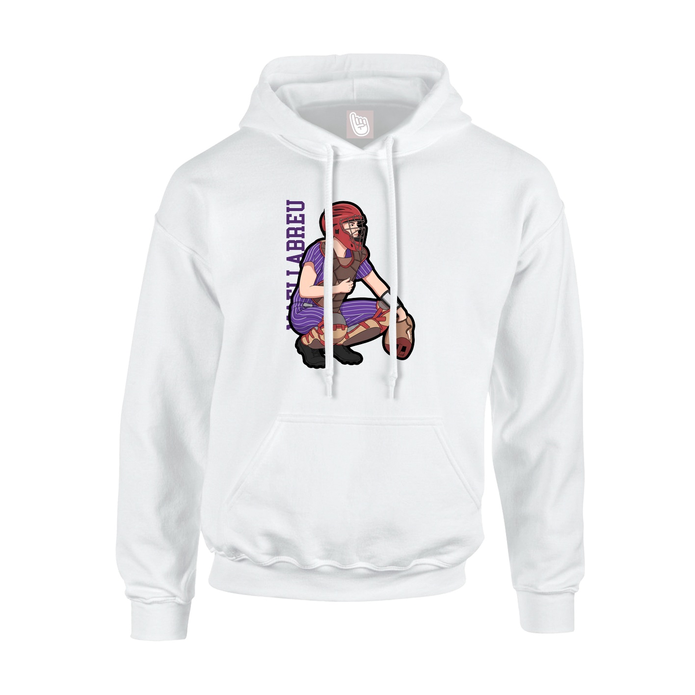 Youth Hoodie — Name Vertical in White