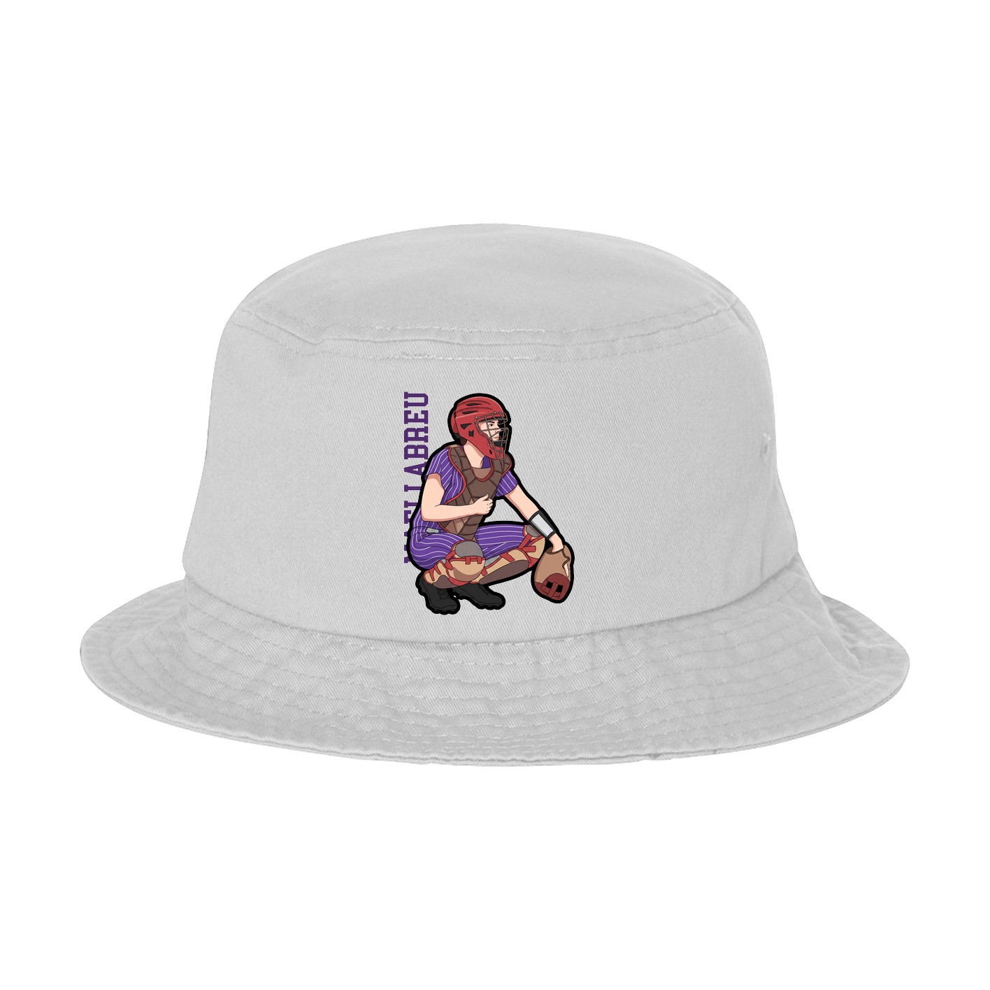 Bucket Cap — Name Vertical in White