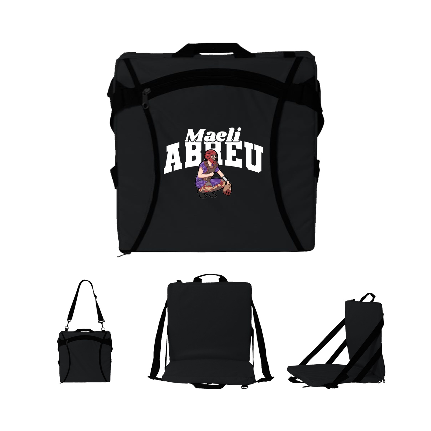 Folding Stadium Seat — Signature Arch in Black