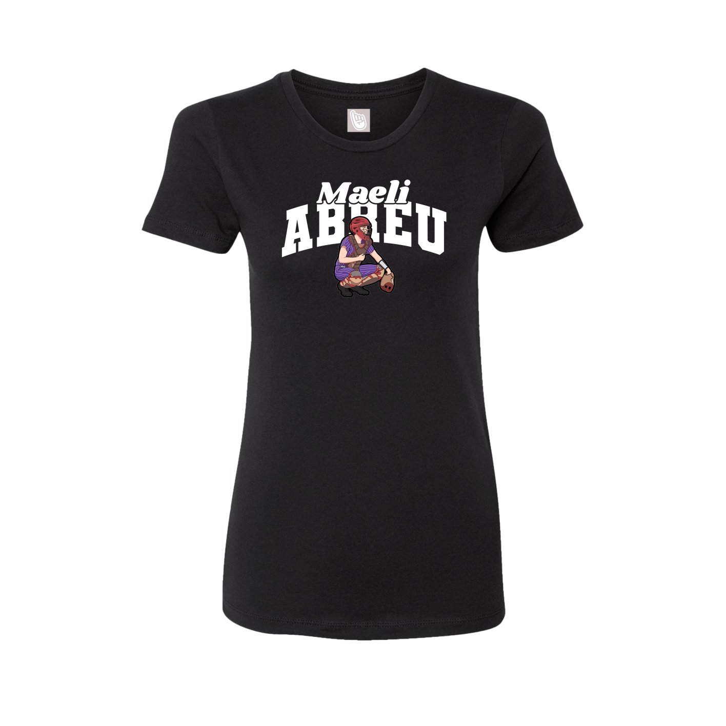 Fitted Women's Tee — Signature Arch in Black