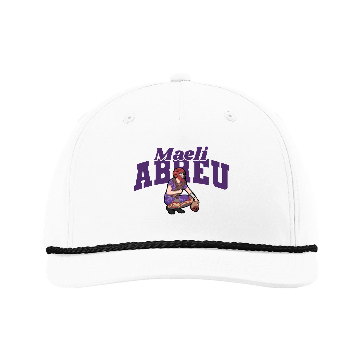 Five-Panel Classic Rope Cap — Signature Arch in White