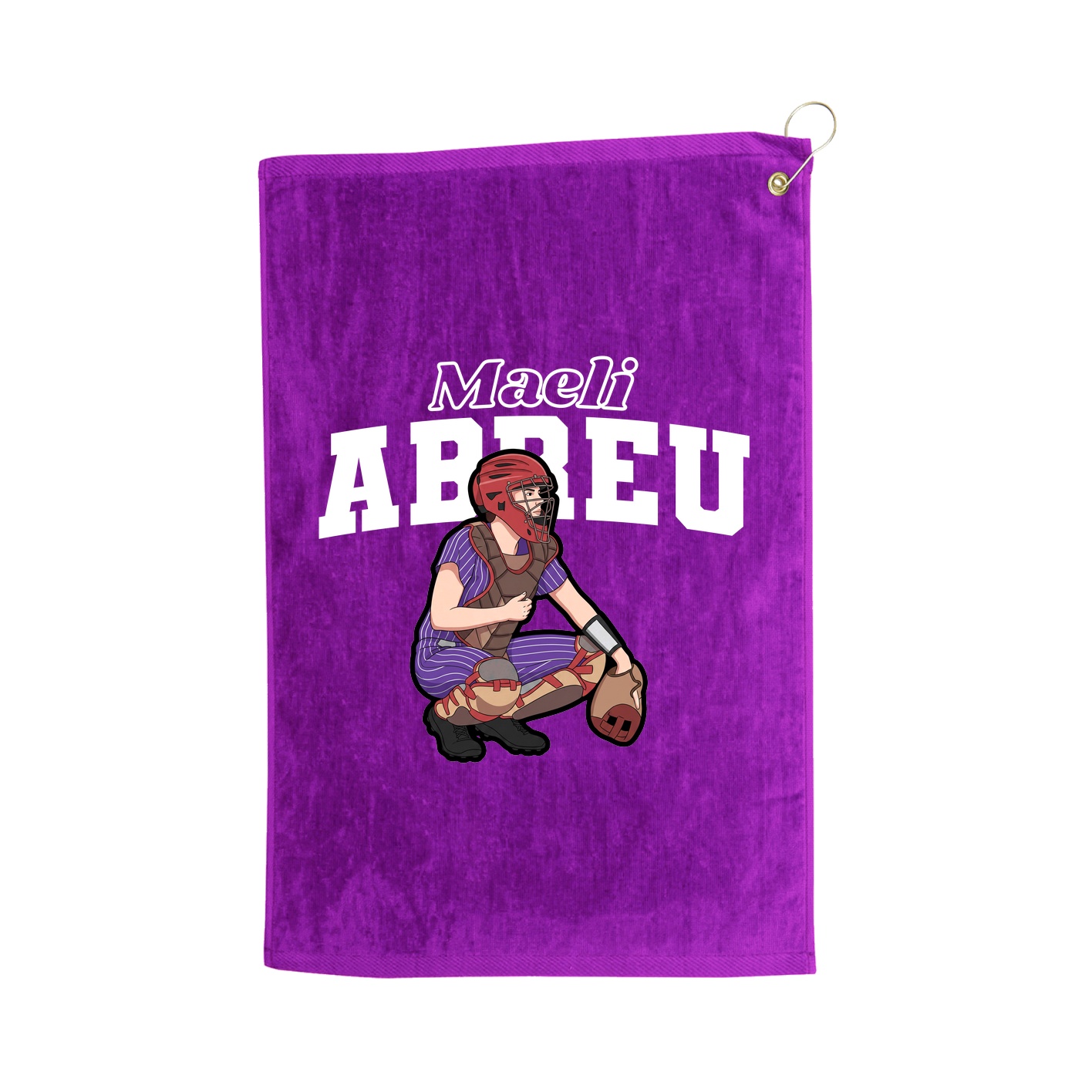 Golf Towel — Name Arch in Purple